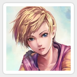 Hot Blonde Anime Girl with Short Hair Sticker